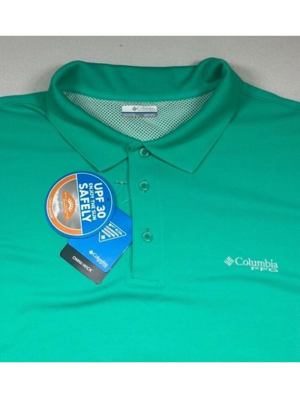 NWT Columbia PFG Perfect Cast Polo Shirt 2XT Emerald Green Tall